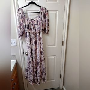 Long Torrid Size 2 Floral Chiffon Dress.